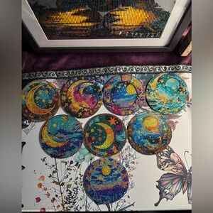 Colorful Celestial Coasters Set